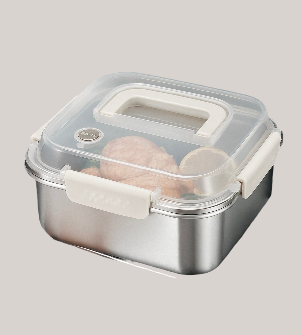 HotLock maaltijdbox met Vacuümdeksel – 1200ml RVS & Lekvrij