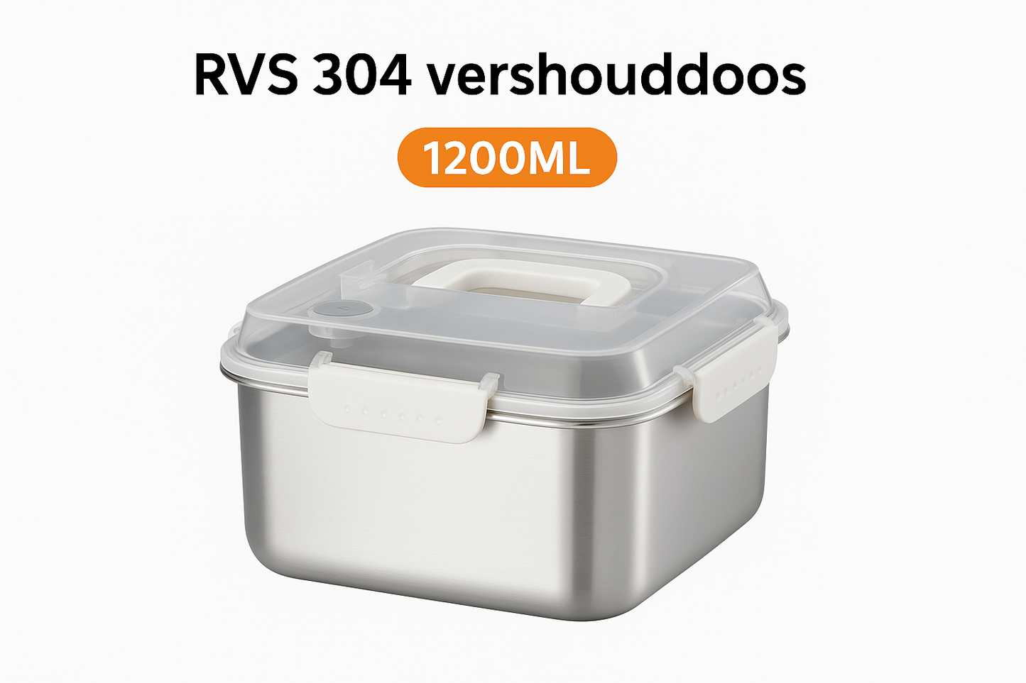 HotLock maaltijdbox met Vacuümdeksel – 1200ml RVS & Lekvrij